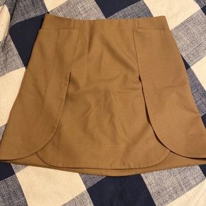 Tory Burch Scallop Tulip Wool Skirt Camel size 4